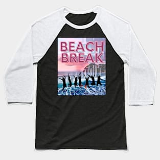 Beach Break (7 jumping people silhouettes) Baseball T-Shirt